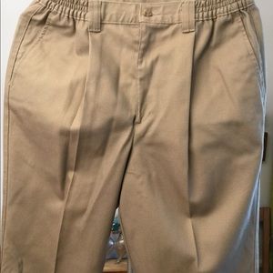 NWOT TAN TWILL SIDE ELASTIC PANTS